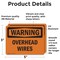 Signmission Overhead Wires OSHA Warning Sign, Vinyl Decal, 5in W x 3.5in L, 2PK OS-2PACK-WS-D-35-L-12294 - alternate 6
